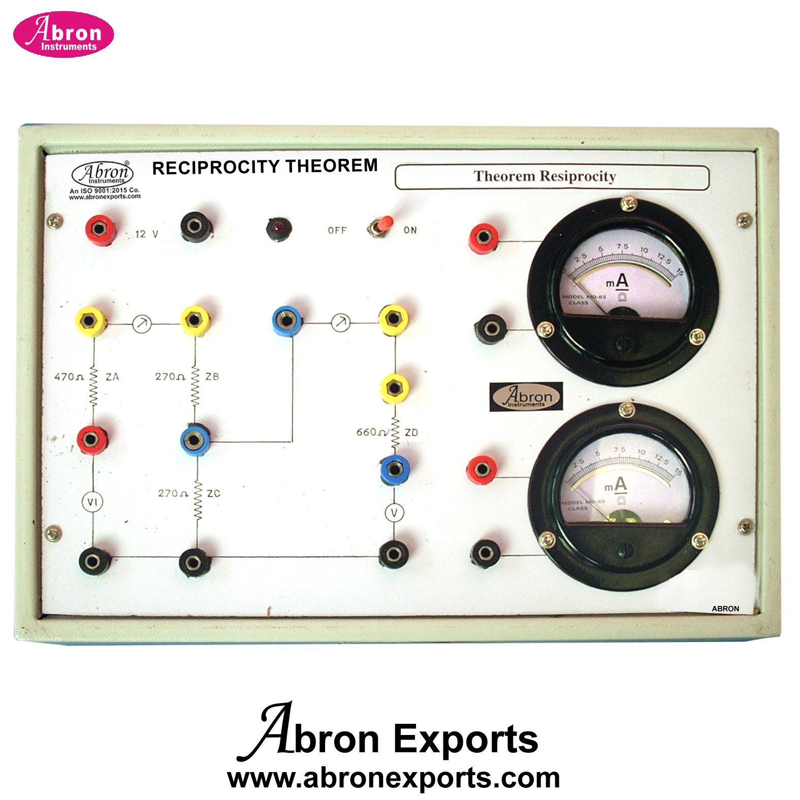 Study Theorem Reciprocity Theorem With Power Supply 2 Meters Electronic Trainer Kit Abron AE-1430REA 